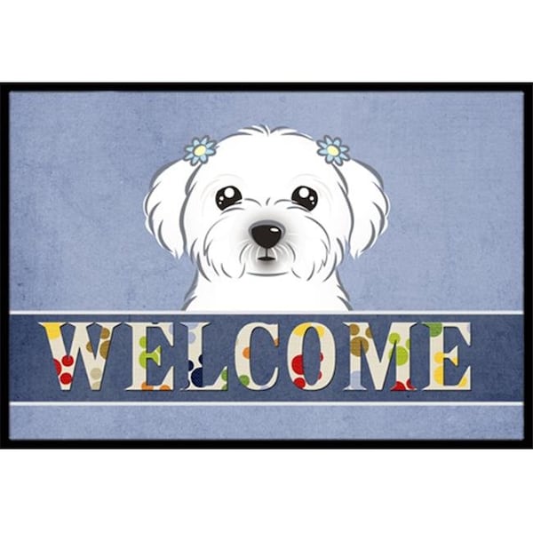 Carolines Treasures BB1394JMAT Maltese Welcome Indoor & Outdoor Mat; 24 x 36 in. BB1394JMAT - main
